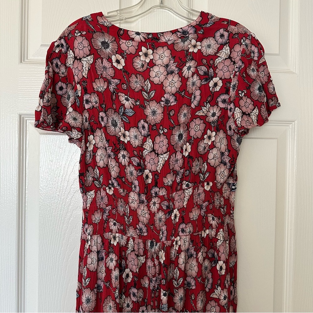 Red Midi Sundress with Smocked Tiered Design for Casual Wear - Picture 6 of 11